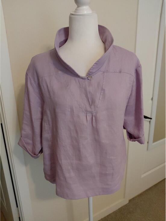 Lintico Tops - Lintico Linen Top V-Neck Half Sleeve Violette Sz S EUC